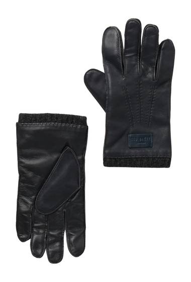 Accesorii barbati ted baker london blokey leather gloves navy