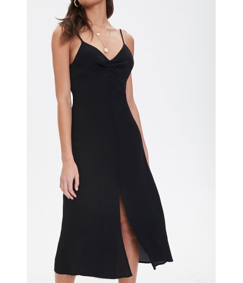Imbracaminte femei forever21 button-front cami midi dress black