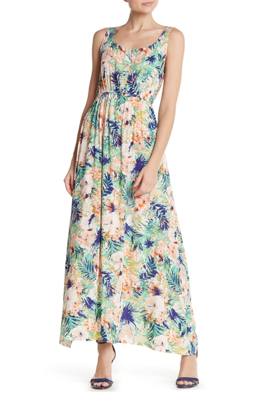 Imbracaminte femei papillon floral maxi dress multigreen