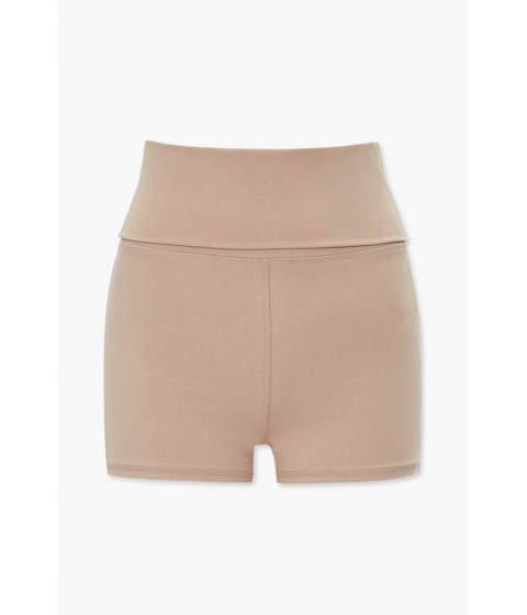 Imbracaminte femei forever21 active mid-rise foldover shorts sand 