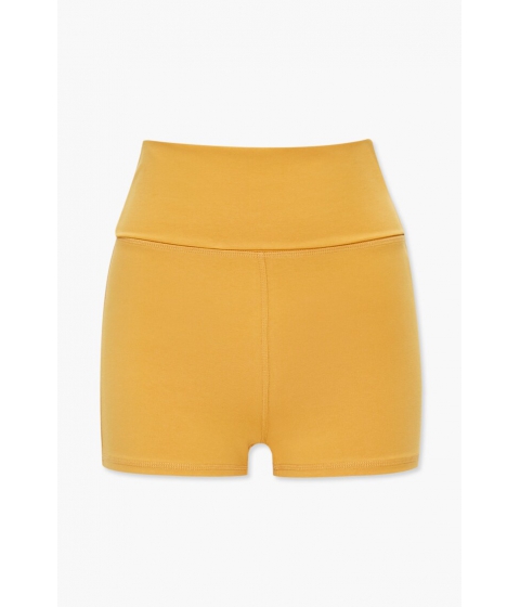 Imbracaminte femei forever21 active mid-rise foldover shorts mustard