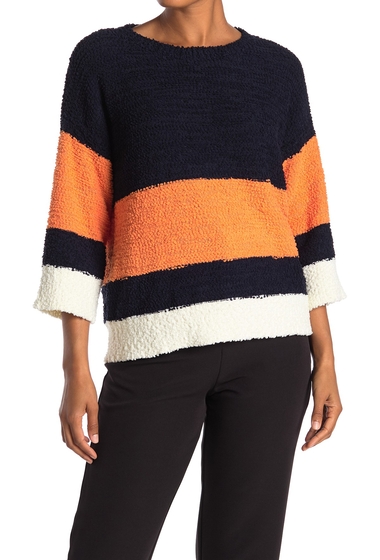 Imbracaminte femei vince camuto colorblock teddy knit sweater elctrc orng
