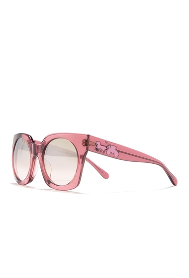 Ochelari femei coach modified round 51mm sunglasses trans pink