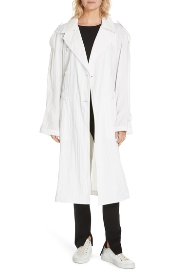 Imbracaminte femei helmut lang boiler double-breasted belted trench coat wht