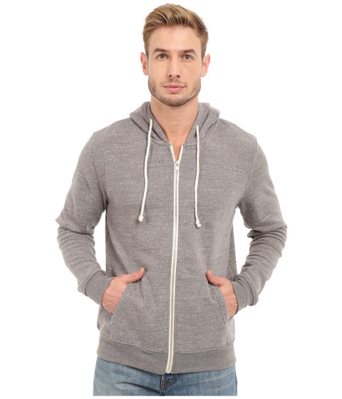 Imbracaminte barbati threads 4 thought triblend zip front hoodie heather grey
