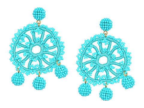 Bijuterii femei jcrew beaded crochet flower earrings vintage aqua