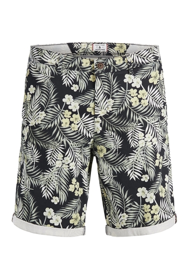 Imbracaminte barbati jack jones bowie cuffed tropical print chino shorts navy blazer