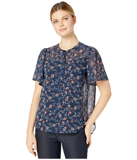 Imbracaminte femei vince camuto elbow sleeve ditsy floral henley sapphire