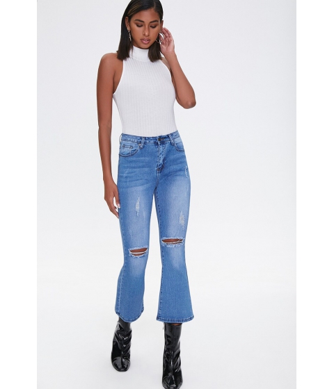 Imbracaminte femei forever21 mid-rise flare jeans blue