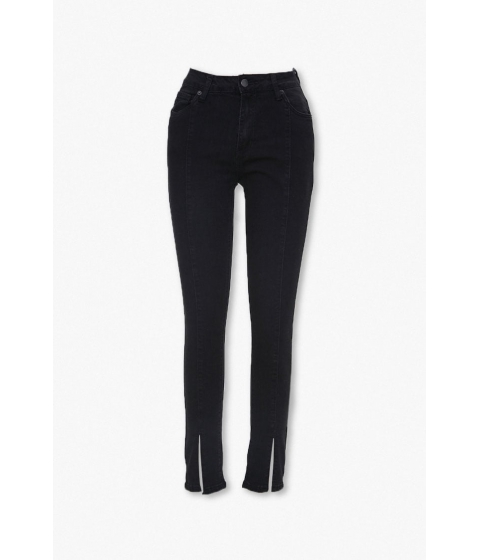 Imbracaminte femei forever21 split-leg skinny jeans black