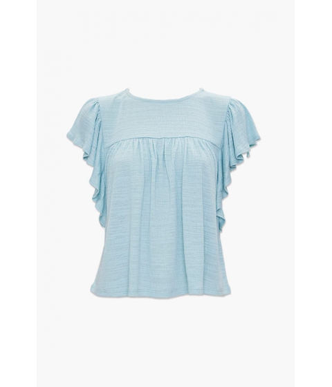 Imbracaminte femei forever21 shirred butterfly-sleeve top mint