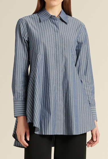 Imbracaminte femei dkny paneled stripe print shirt navywhite