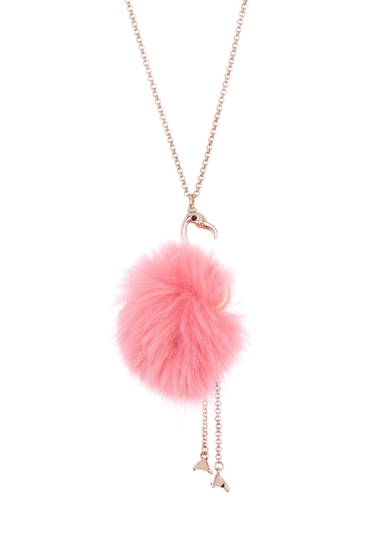 Bijuterii femei kate spade new york flamingo puff pendant necklace multi