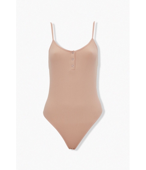 Imbracaminte femei forever21 ribbed knit thong bodysuit taupe