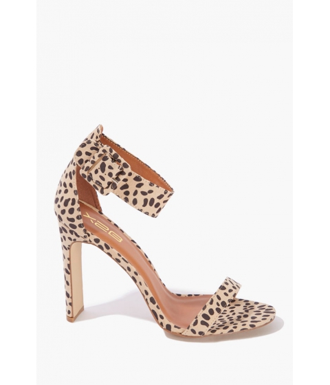 Incaltaminte femei forever21 cheetah print open-toe heels brownmulti