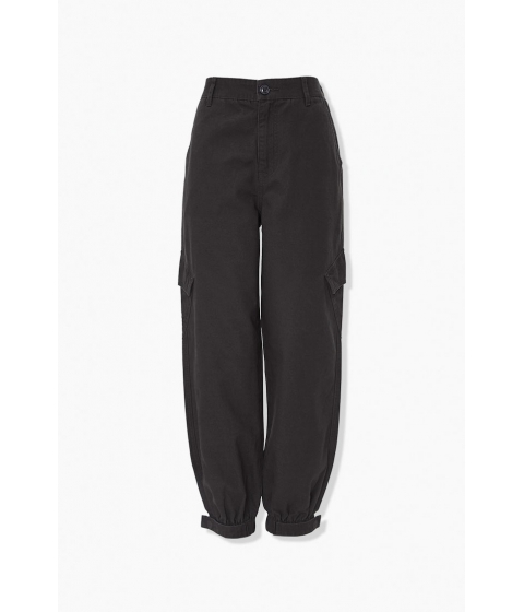 Imbracaminte femei forever21 high-rise cargo joggers charcoal