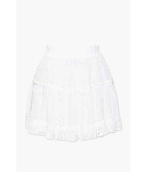 Imbracaminte femei forever21 tiered eyelet mini skirt white