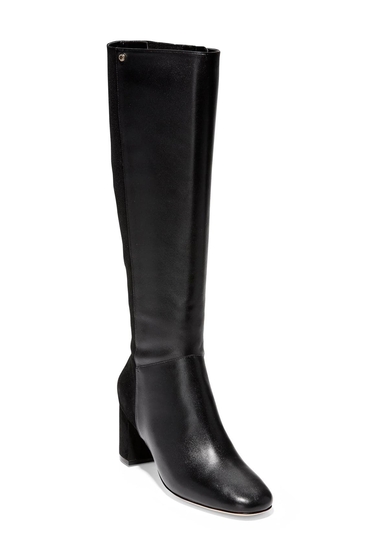 Incaltaminte femei cole haan rianne leather suede tall boot black leather and suede