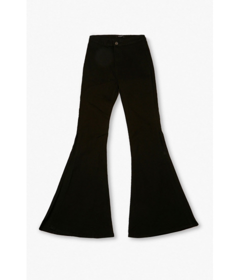 Imbracaminte femei forever21 high-rise slit flare jeans black