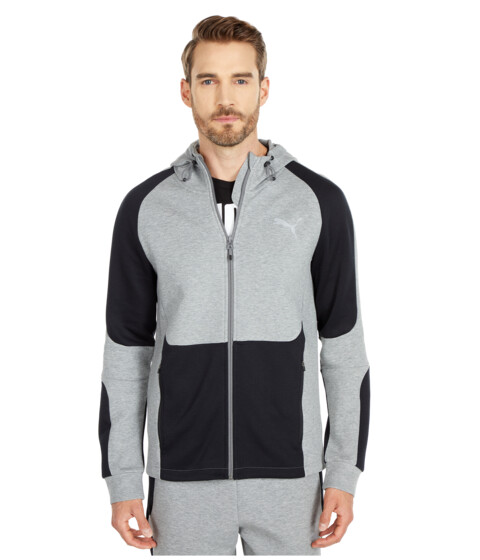 Imbracaminte barbati puma evostripe full zip hoodie medium gray heather
