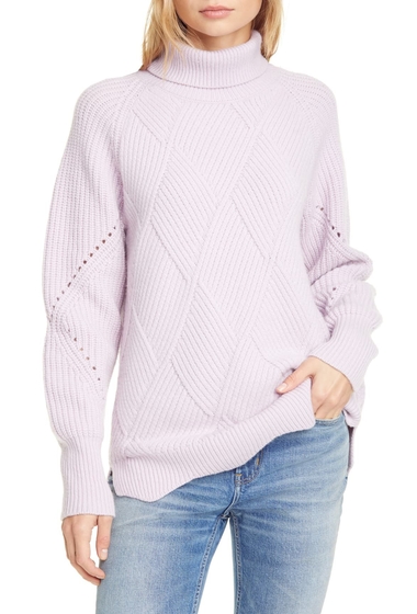 Imbracaminte femei rebecca taylor basket weave turtleneck sweater petunia