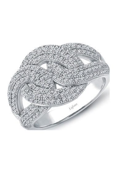 Bijuterii femei lafonn simulated diamond interlocking ring white