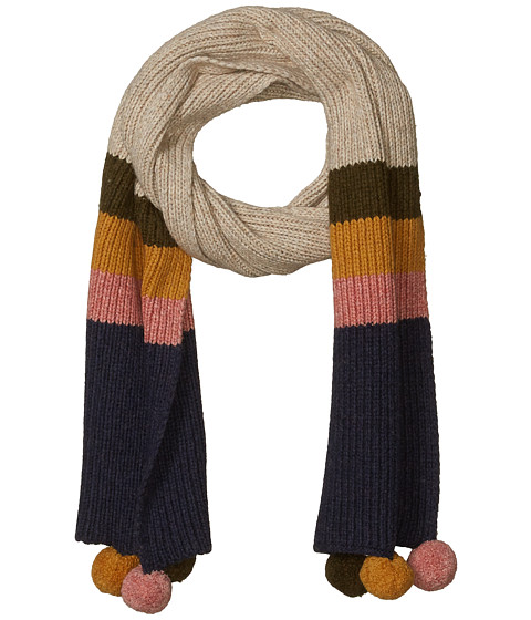 Accesorii femei madewell striped pom-pom scarf heather sand