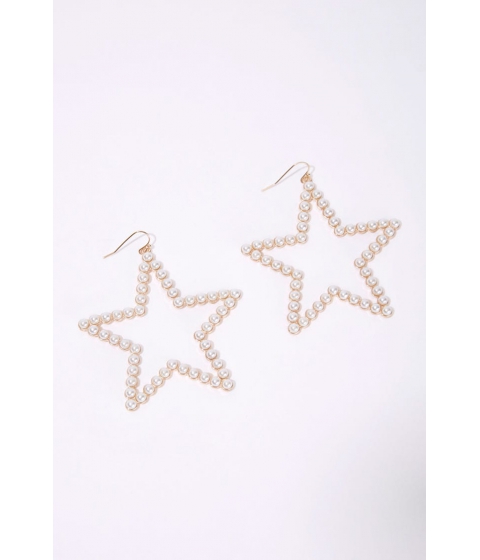 Bijuterii femei forever21 faux pearl star earrings creamgold