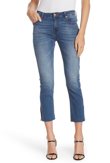 Imbracaminte femei vigoss stevie straight crop zip hem jeans dark wash