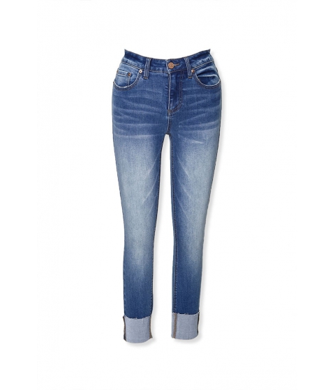 Imbracaminte femei forever21 recycled cuffed skinny jeans denim