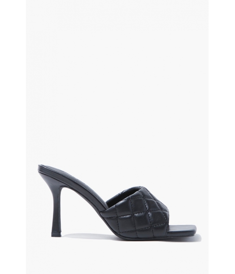 Incaltaminte femei forever21 quilted square toe heels black