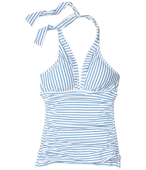 Imbracaminte femei lauren ralph lauren bengal stripe halter tankini swimsuit top bluewhite