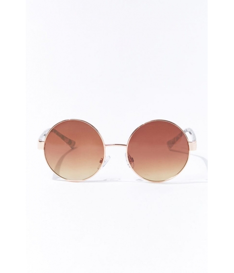 Ochelari femei forever21 tinted round sunglasses rose goldbrown