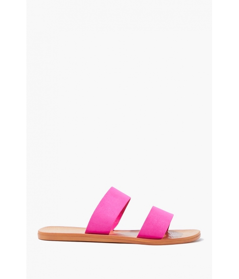 Incaltaminte femei forever21 faux suede dual-strap sandals hot pink