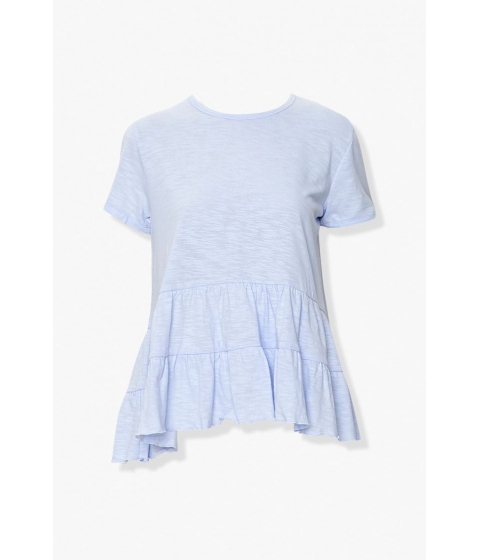 Imbracaminte femei forever21 tiered high-low hem tee periwinkle