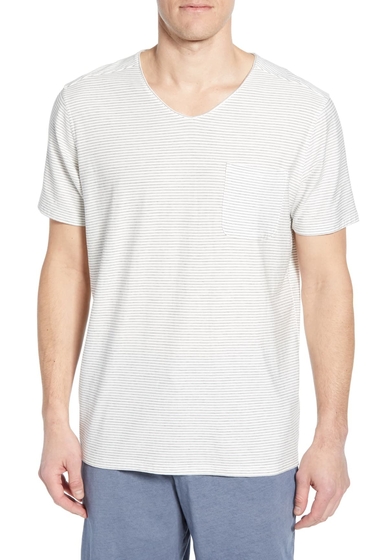 Imbracaminte barbati daniel buchler thin stripe v-neck stretch cotton modal t-shirt grey stripe