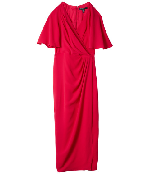 Imbracaminte femei maggy london side drape faux midi dress giant hibiscus