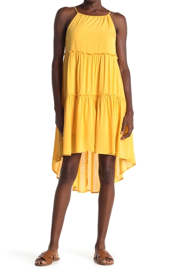 Imbracaminte femei abound high low tiered sleeveless dress yellow spectra