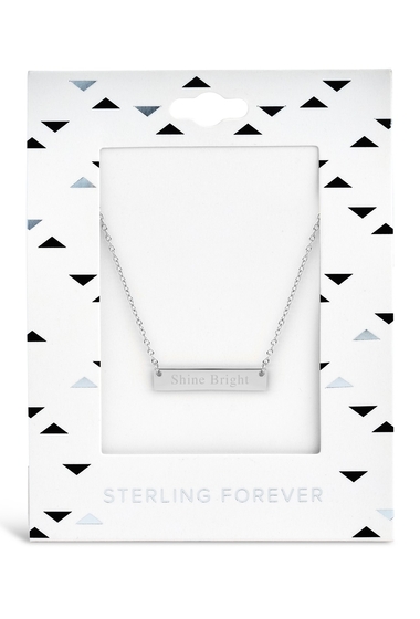 Bijuterii femei sterling forever sterling silver bar pendant necklace - shine bright silver