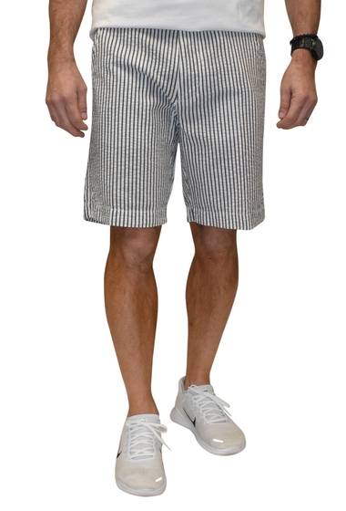 Imbracaminte barbati vintage 1946 striped seersucker flat front shorts grey
