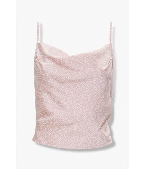 Imbracaminte femei forever21 spotted print satin cami taupewhite