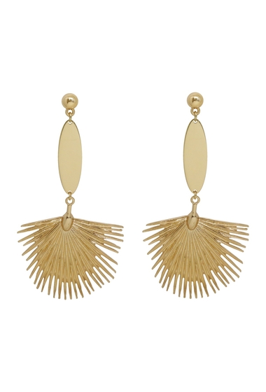 Bijuterii femei ettika 18k gold plated havana fan earrings gold