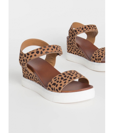 Incaltaminte femei cheapchic sneak away cheetah wedge sandals cheetah