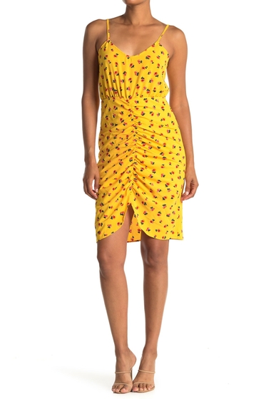 Imbracaminte femei abound ruched front print dress yellow floral