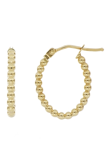 Bijuterii femei bony levy 14k yellow gold oval beaded hoop earrings 14ky
