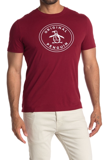 Imbracaminte barbati original penguin short sleeve stamp logo graphic t-shirt biking red
