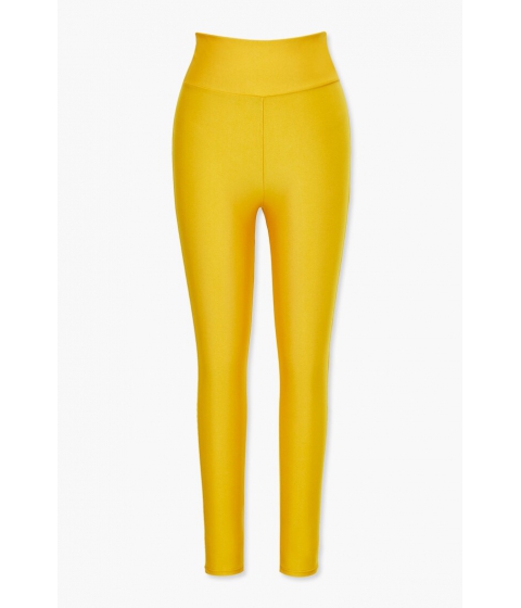 Imbracaminte femei forever21 active stretch-knit leggings yellow