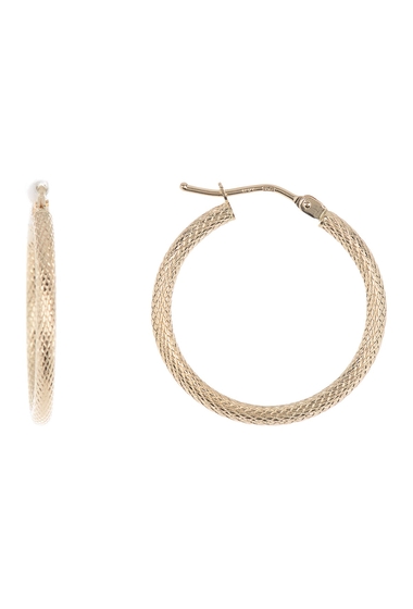 Bijuterii femei bony levy 14k gold 20mm textured hoop earrings 14ky