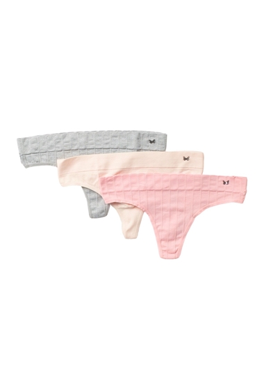Imbracaminte femei jessica simpson seamless ribbed thong - pack of 3 heather greypearl blushcloud