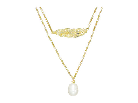 Bijuterii femei jcrew feather and pearl layering necklace pearl